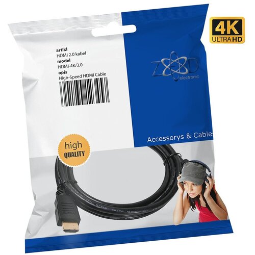 Zed Electronic HDMI 2.0 kabl, 4K, dužina 3,0 met. - HDMI-4K/3,0 Cene
