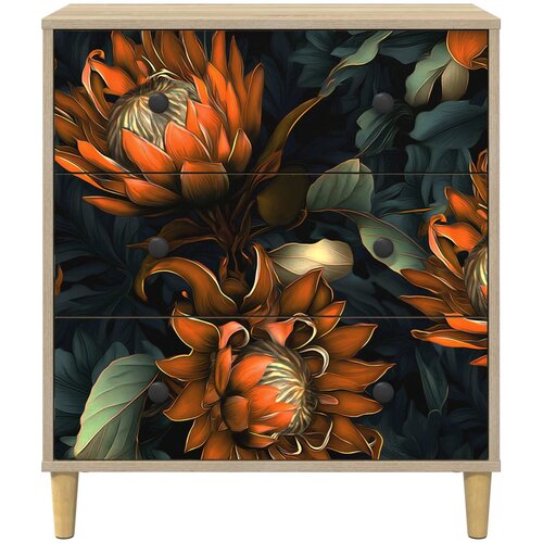  Komoda LOCHEM Narančasti uzorak 66 x 36,5 x 75 cm Sonoma Slike
