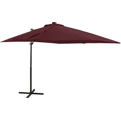  Konzolni vrtni suncobran sa stupom i LED svjetlima 250 cm bordo Cene