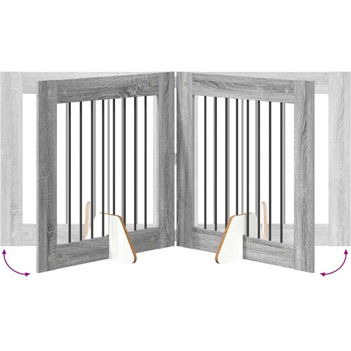  Vrata za pse s postoljem 2 pcs Siva sonoma 80 x 80 cm Slike