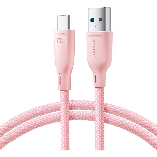 Joyroom Večbarvna serija USB-A - USB-C kabel 100 W za hiter prenos 1 m roza, (21091210) Cene