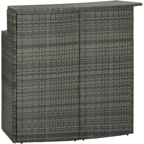 vidaXL Vrtna barska miza siva 120x55x110 cm poli ratan Cene