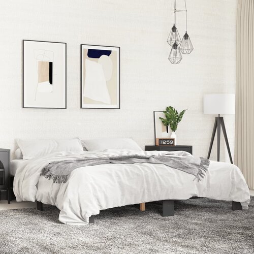 Furnova Posteljni okvir črn 160x200 cm inženirski les in kovina, (21942260) Slike