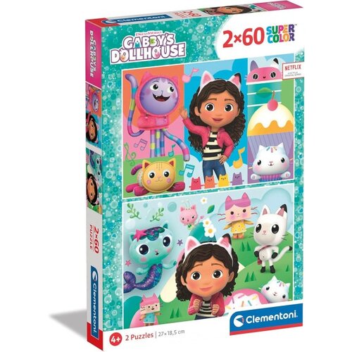 Clementoni puzzle 2x60 gabbys dollhouse ( CL24804 ) Slike