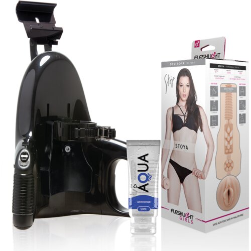 Fleshlight Komplet - Universal Launch + Masturbator Vagina Stoya Destroya + Lubrikant Cene