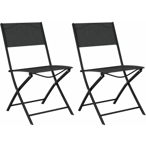vidaXL Sklopive vrtne stolice 2 kom crne od čelika i tekstilena