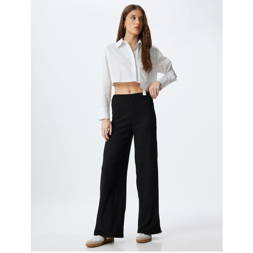 Koton Textured Wide Leg Trousers Slike