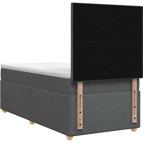  Boxspring krevet s madracem Tamnosiva 100 x 200 cm Tkanina 200 x 100 x 140.5 cm Slike