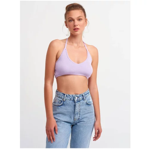 Dilvin 1061 Lace-Up Back Knitwear Bralet Lilac