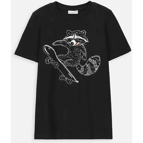 Coccodrillo Otroška bombažna kratka majica črna barva