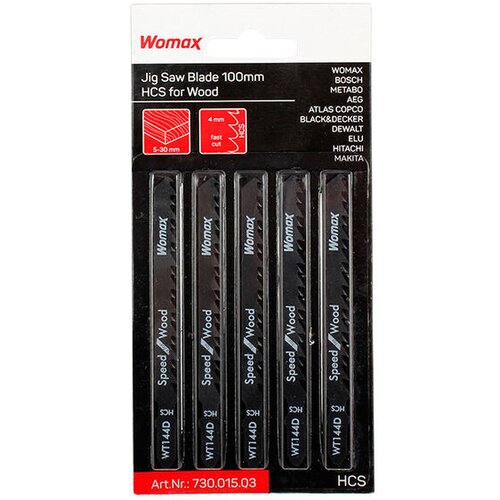 Womax List za ubodnu testeru 100mm, Za drvo, 5 komada Cene