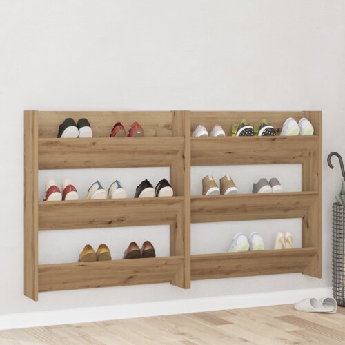VidaXL Omare za čevlje na steni 2 pcs artisan hrast 60 x 18 x 60 cm Slike