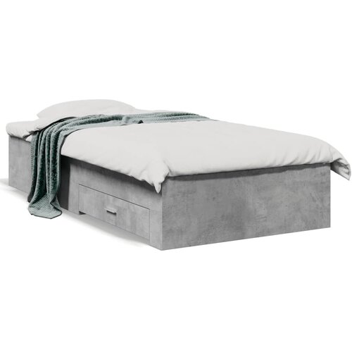 vidaXL Posteljni okvir s predali betonsko siv 75x190 cm inženirski les Cene