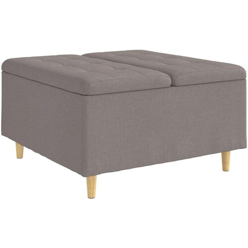  Stolica s dugmadi s jastukom Sivo-smeđa 80 x 80 x 45 cm tkanina Slike