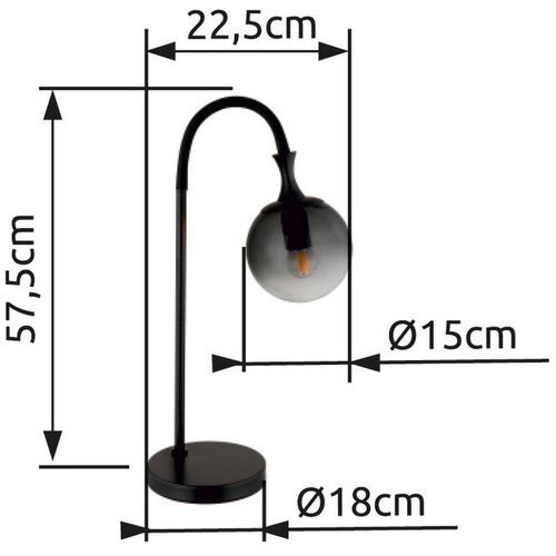 Globo 15885T - Stona lampa DALTON 1xE27/10W/230V crna Slike