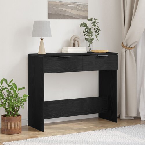 vidaXL Console stol Crni hrast MDF Kompakt Ladice Akcentni stol Cene
