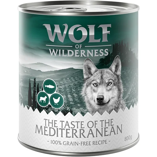 Wolf of Wilderness 10 € popusta! 24 x 800 g - The Taste of The Mediterranean - janjetina, piletina, pastrva