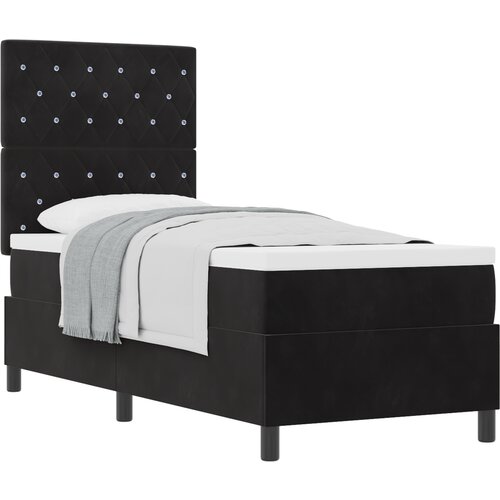 vidaXL Box Spring postelja z vzmetnico Črna 80x200 cm Žamet Cene