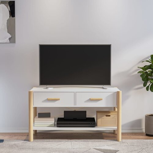 VidaXL TV omarica bela 82x38x45 cm inženirski les Slike