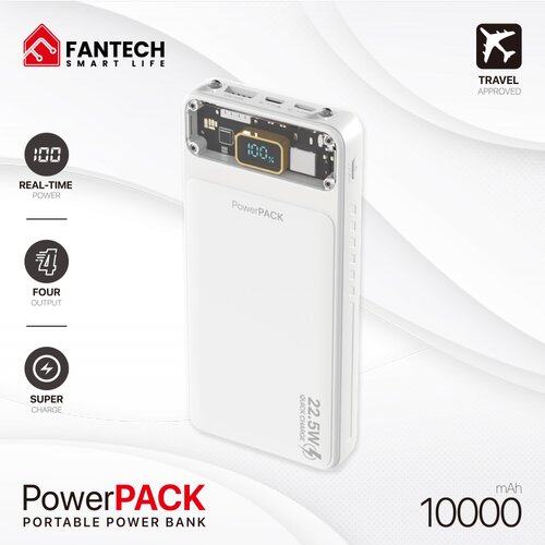  Power bank Prenosiva baterija Fantech T1 10000mAh QC, PD, 22.5W beli Cene