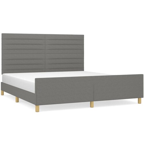 Maison Chic Posteljni okvir - Dvoposteljna postelja - Zakonska postelja brez vzmetnice temno siv 160x200 cm blago-J4368, (21771407) Slike
