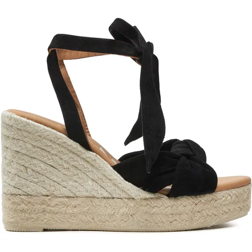 Manebi Espadrile Hamptons Wedge Espadrilles With Knot K 1.0 WS Črna