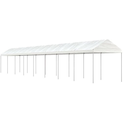 vidaXL Paviljon s streho bel 17,84x2,28x2,69 m polietilen Cene