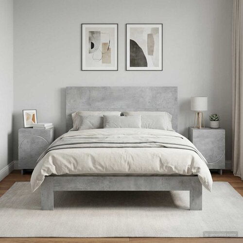  Noćni ormar 2 pcs Betonska siva 33,5 x 34,5 x 50 cm Slike