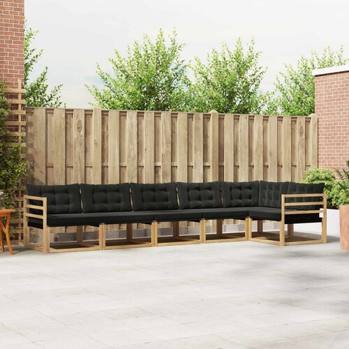  Set vanjskih sofa s jastukom 6 pcs Bijela i crna Cijene