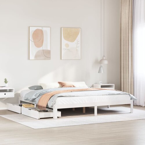 vidaXL Okvir kreveta s ladicama bez madraca bijeli 180x200 cm Cijene