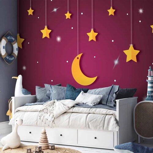  Foto tapeta - Skyline - violet night sky landscape with stars for children 392x280 Samoljepljiva Cene