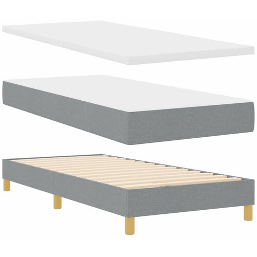 vidaXL Postelja z vzmetnico Svetlo siva 80x200 cm Tkanina Cene