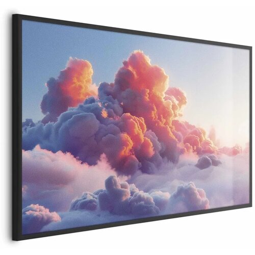  Plakat Dusk Spectacle: Clouds in Shades of Pink and Purple 60x40 Crni okvir Cijene