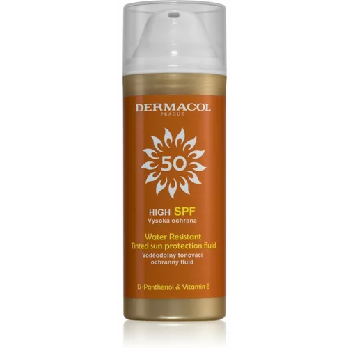 Dermacol Sun Water Resistant tonirani vodoodporni fluid za obraz z visoko UV zaščito SPF 50 50 ml