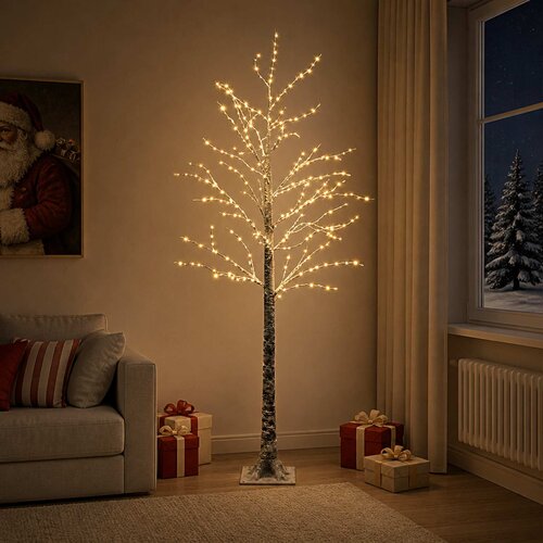  Snježno LED božićno drvce Smeđa 22 x 22 x 150 cm Plastika Slike
