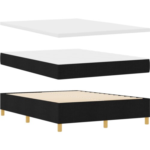  Okvir kreveta s madracem Crna 140x200 cm Tkanina Slike