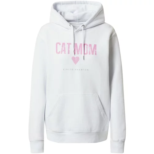 EINSTEIN & NEWTON Sweater majica 'Cat Mom' roza / bijela