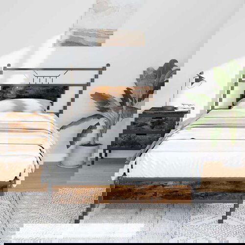 VidaXL Posteljni okvir brez vzmetnice hrast 90x200 cm inženirski les Slike