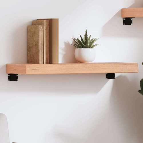  Stenska polica svetlo rjava 60x20x6 cm trdna hrastovina Slike