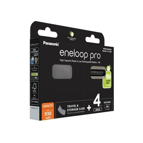 Panasonic Rechargeable batteries ENELOOP PRO AAA 930 mAh 4 szt + case (BK-4HCDE /4CP+CASE) Cijene
