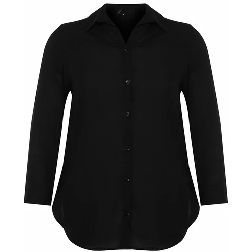 Trendyol Curve Black Basic Oversize Woven Shirt