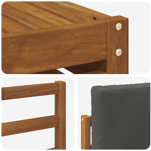  Set vanjskih sofa 6 kom. Prirodna i antracit Bijela 59 x 59 x 37 cm Slike