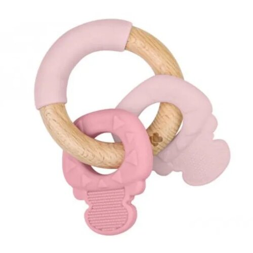 Kikka Boo silikonska I Drvena Grickalica Keys Pink Cijene