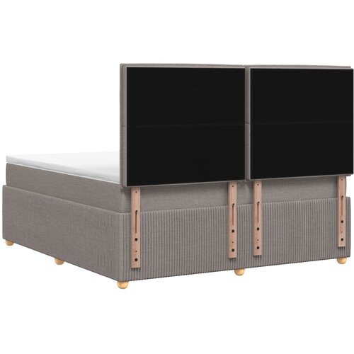  LED okvir za krevet s madracem Sivosmeđa 180 x 200 cm Tkanina Slike
