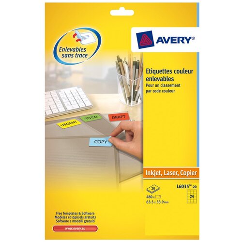 Avery Zweckform Odstranljive rumene etikete 63,5 x 33,9 mm Cene