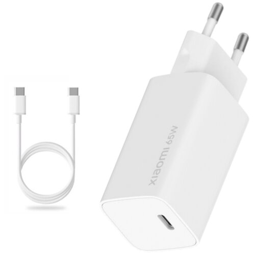 Xiaomi adapter BHR5515GL hišni polnilec 220V Quick Charge GunFast 65W vhod 2x Type C in USB A s kablom Type C - Original (EU Blister) bel Cene