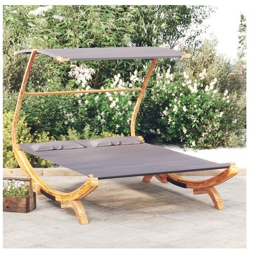 VidaXL Viseča mreža s streho 165x203x138 cm trukrivljen les antr. Slike