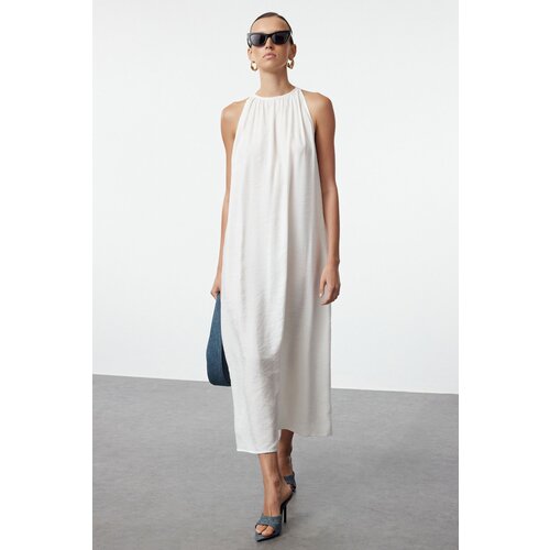 Trendyol Ecru Shift Modal Content Maxi Woven Dress Slike