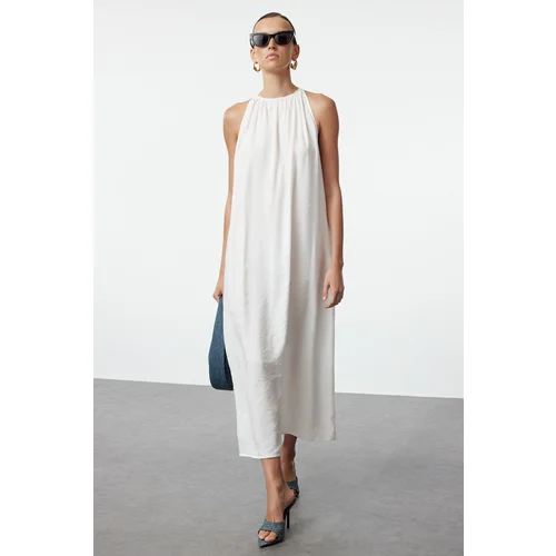 Trendyol Ecru Shift Modal Content Maxi Woven Dress