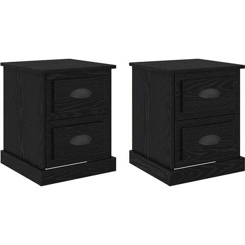  Noćni ormar s ladicama 2 pcs Crni hrast 39 x 39 x 47.5 cm Slike